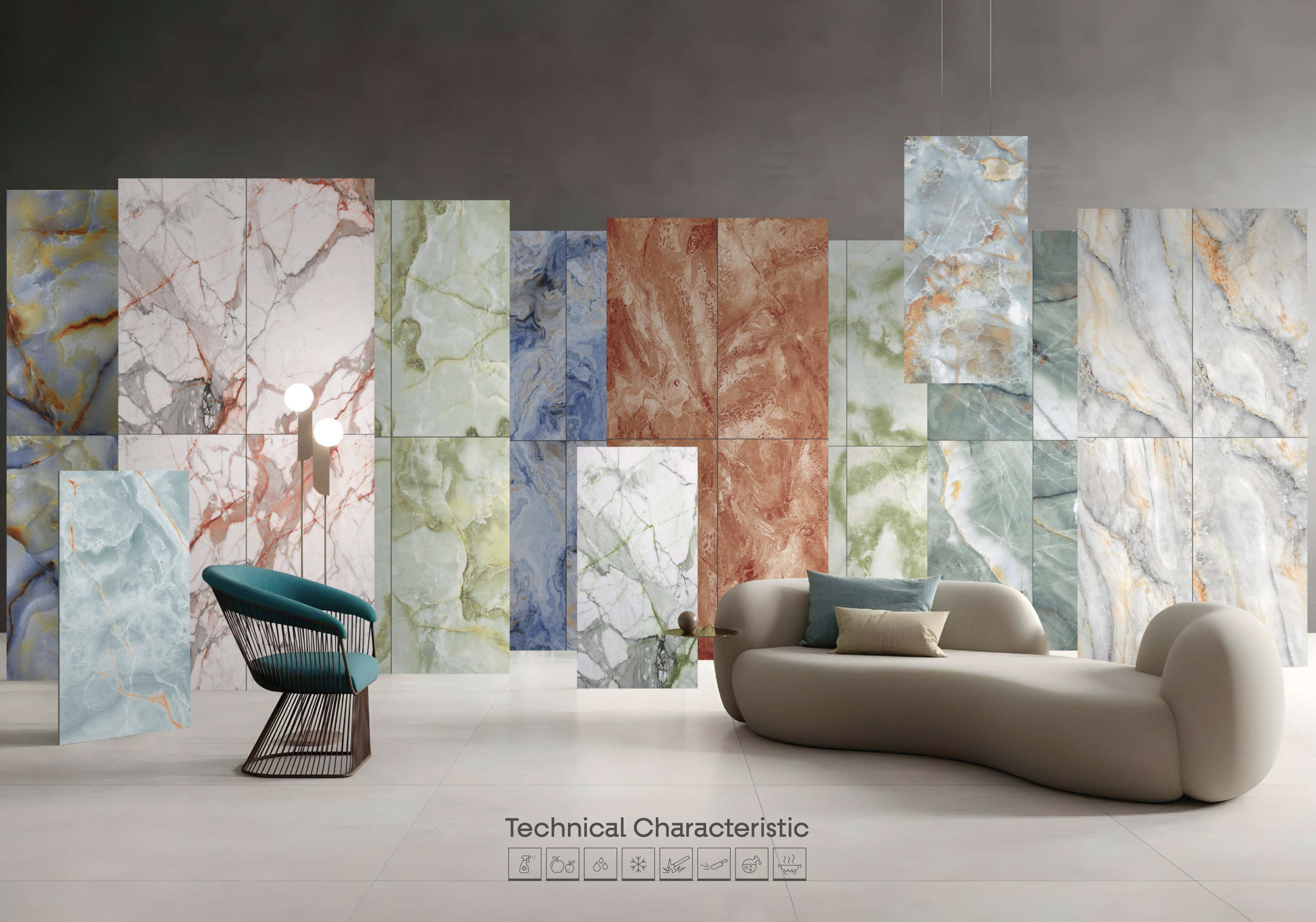 Polished Porcelain GVT Tiles with Patterned Design